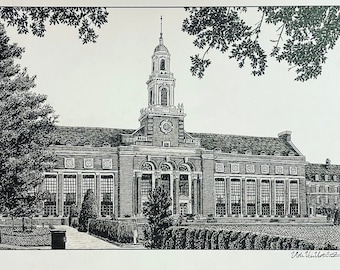 PRINT Drawing of Oklahoma State Campus Cowboys Stillwater OK