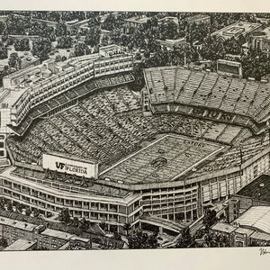 PRINT Drawing of Ben Hill Griffin Stadium UF Gator Football