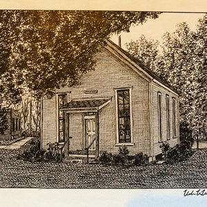 PRINT Drawing of Webb School Tennessee Bell Buckle