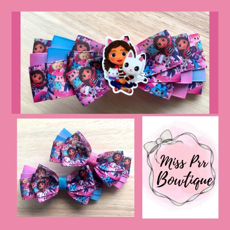 Girls/ Toddlers Gabbys Dollhouse Hair Bow Clip / Bows / Large Etsy