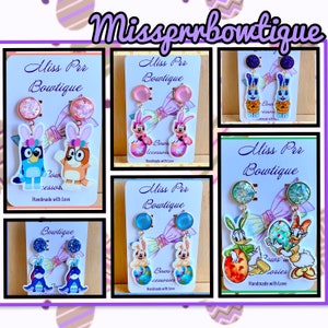 Handmade Easter themed / cartoon / fictional Easter characters / Easter resin planar earrings / gifts / Easter / earrings / Easter earrings