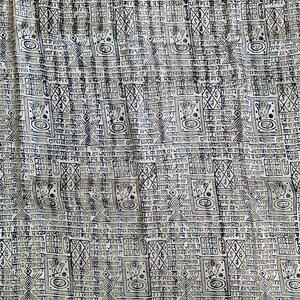 Ethnic Patterns Block Printed on Matka Silk Saree in White, Black, and ...