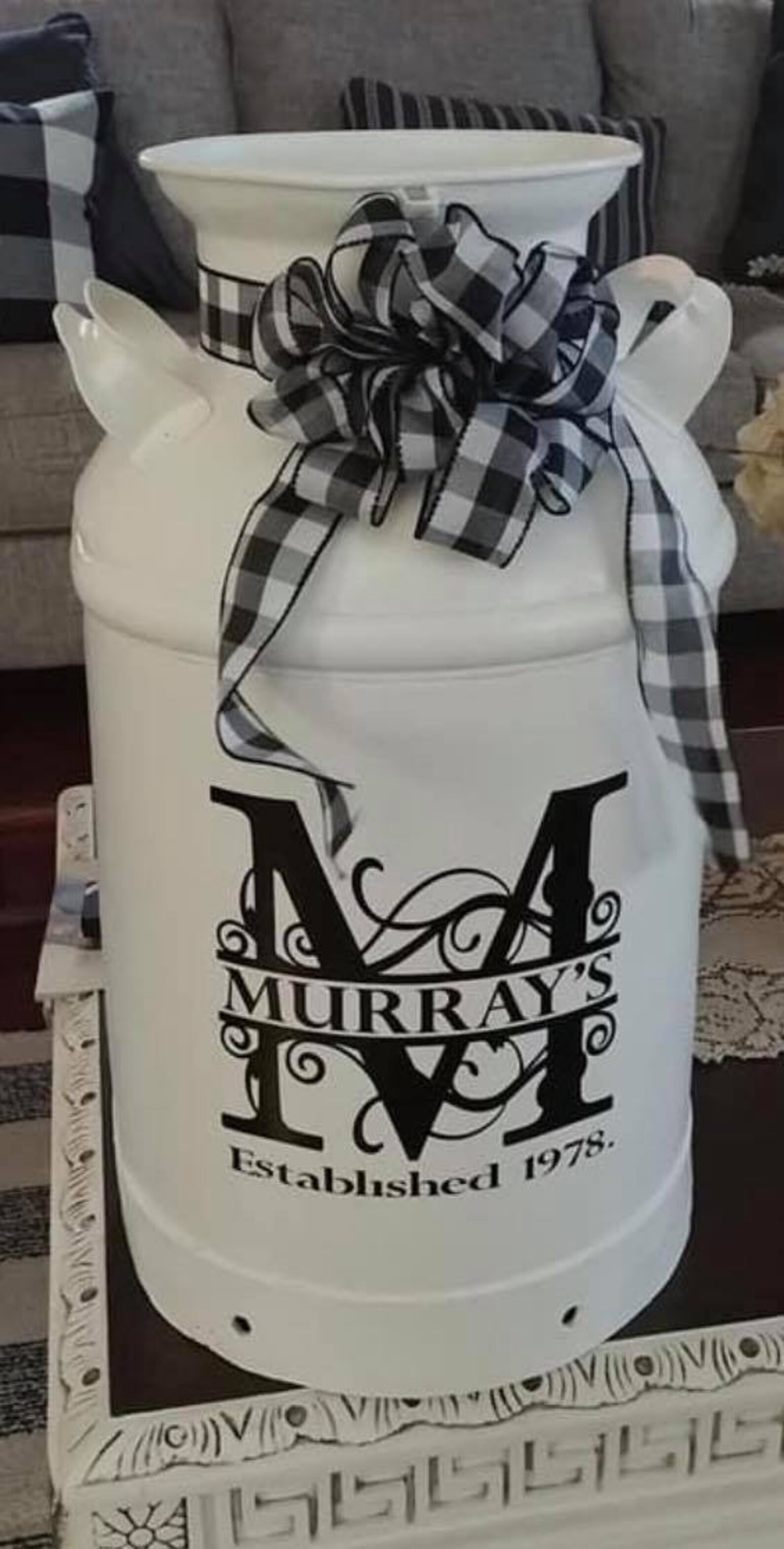 Milk Can Milk Jug Last Name Initial Vinyl Decal Sticker Etsy