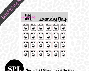 Laundry Day Stickers | Reminder stickers | Planner stickers | Washing Machine Stickers | Cleaning Stickers | Household Stickers