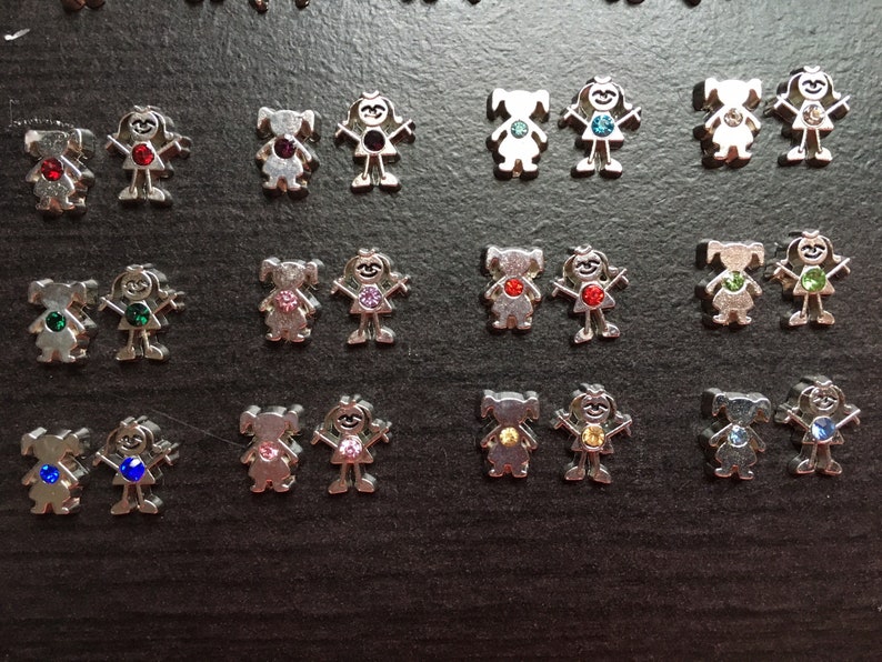 Boy or Girl Birthstone Floating Locket Charms Etsy