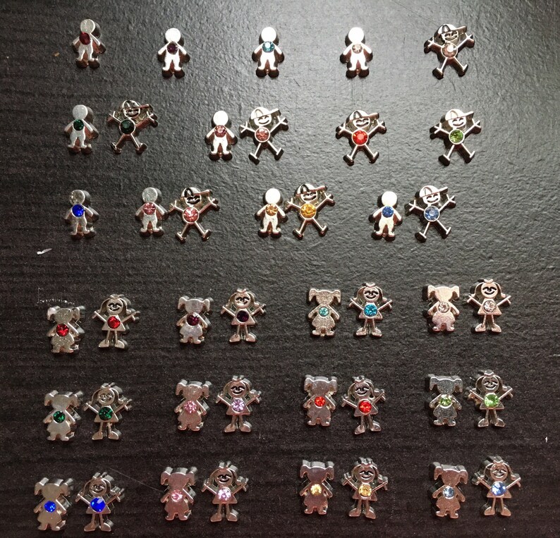 Boy or Girl Birthstone Floating Locket Charms Etsy