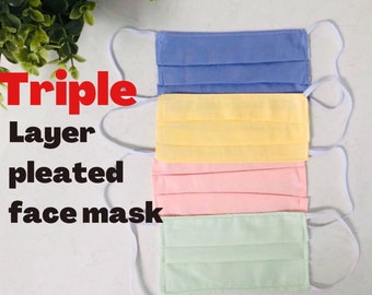 Triple/ Double layer pleated face mask