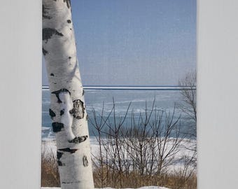 Wisconsin Winter Note Cards – Set of 6, Blank Inside - Lake Michigan
