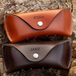 Personalized Leather Sunglasses Case: Monogrammed Eyeglass Holder