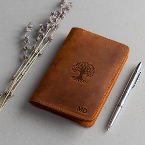 Custom Leather Field Notes Cover personalized with Name embossed - Groomsman gift | Cover for Moleskine Cahier & Field Notes 3.5&quot; x 5.5&quot;