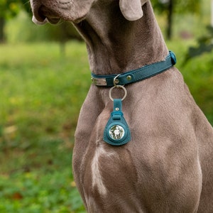 AirTag cover dog collar, Leather AirTag case, AirTag holder, AirTag case holder collar, AirTag personalized, Pet Air Tag case petlover gift