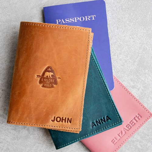 Passport Cover Personalized Leather Passport Holder Etsy