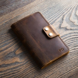 couverture de journal en cuir vintage couverture notes de terrain personnalisées couverture de carnet en cuir personnalisée monogramme en relief garçons d'honneur/cadeau de voyage pour papa