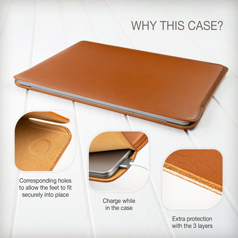 MacBook Air/pro 13/14/15/16 Inch M1 M2 M3 M4 Leather Sleeve ...