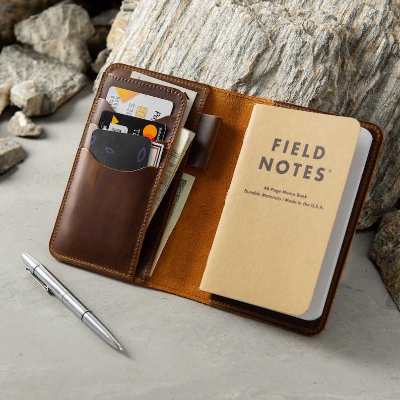 Personalized Groomsmen Gift, Field notes cover personalized, leather notebook refillable, leather pocket notebook, journal cover