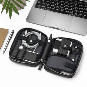Electronics Organizer Bag Portable Travel Accessories Case for Chargers, Cords, Cables, Batteries Gift for Him Gift for Her