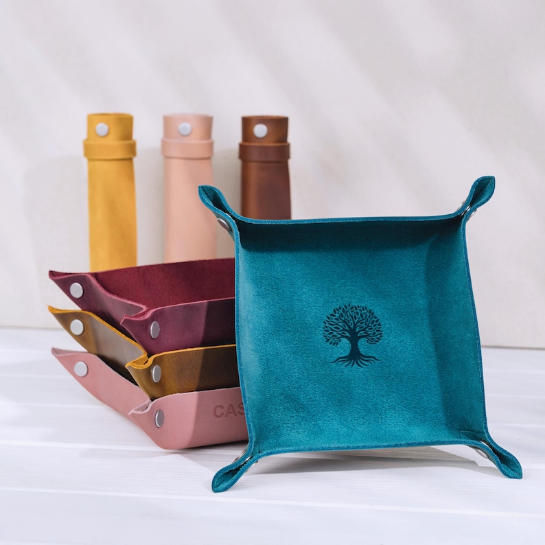 Scroll of Rolling - Dice rolling tray or leather rolling mat with detachable straps personalized