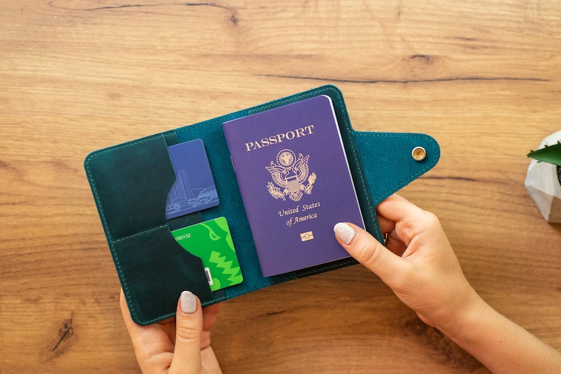 Passport cover, Personalized leather passport holder, Personalized wallet passport for men and women, Monogram passport image 7
