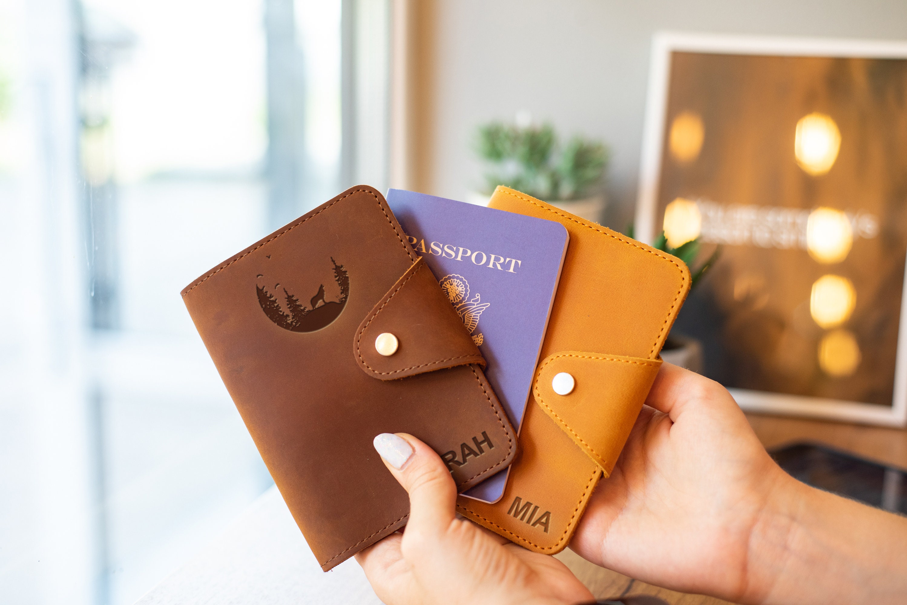 Personalized leather passport cover, Leather passport holder, Custom passport wallet, Travel gift