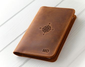 Personalized Full-Grain Leather Field Notes Cover, Monogrammed Journal, Groomsman Gift