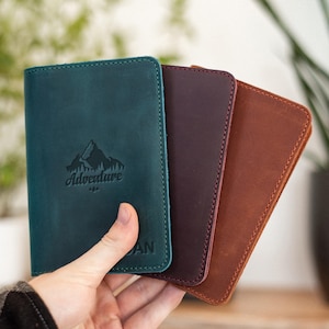 Personalized Leather Field Notes Cover, Handmade Refillable Journal