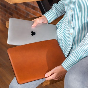 MacBook Pro/Air 13/14/16 inch M1 M2 leather sleeve, leather laptop case, Personalized laptop sleeve, Protective sleeve, Gift for him