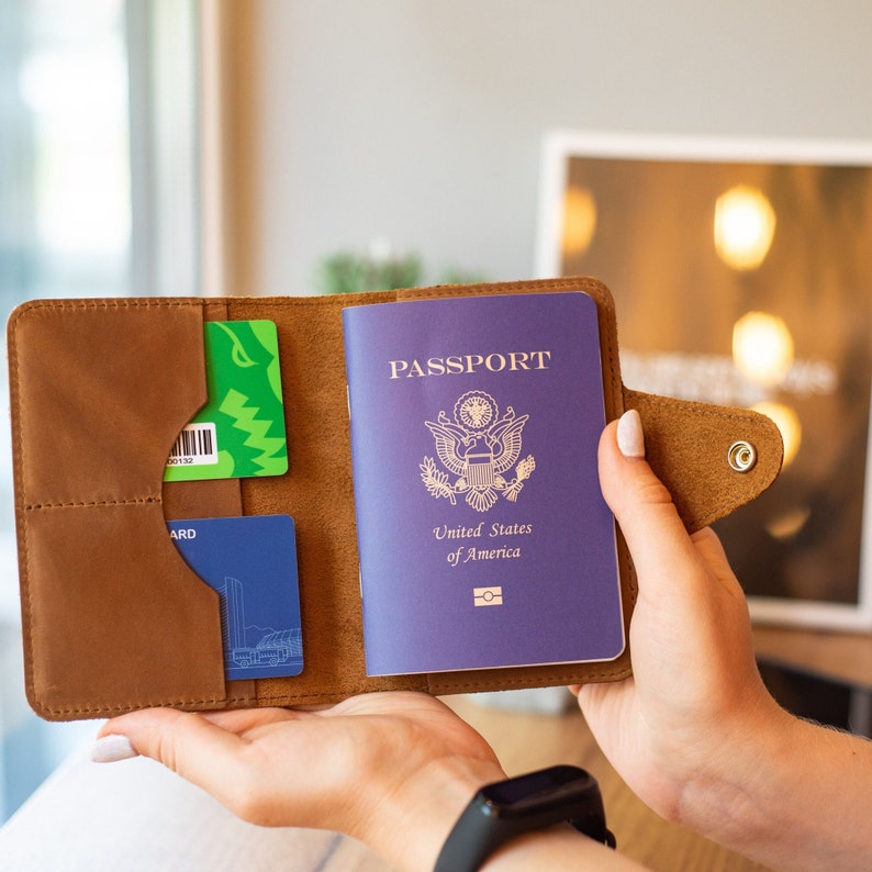 Passport cover, Personalized leather passport holder, Birth Month flower Personalized wallet passport for women, Monogram passport