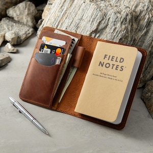 Personalized Groomsmen Gift, Field notes cover personalized, leather notebook refillable, leather pocket notebook, journal cover