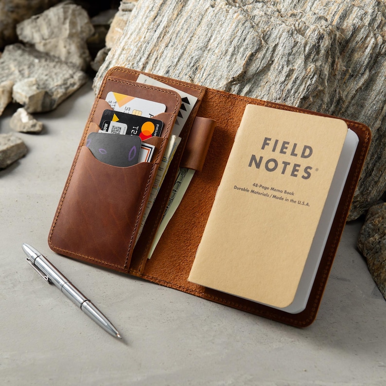 Personalized Groomsmen Gift, Field notes cover personalized, leather notebook refillable, leather pocket notebook, journal cover