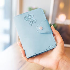 Passport cover, Personalized leather passport holder, Birth Month flower Personalized wallet passport for women, Monogram passport