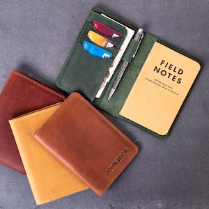 Personalized Groomsmen Gift, Field notes cover personalized, leather notebook refillable, leather pocket notebook, journal cover