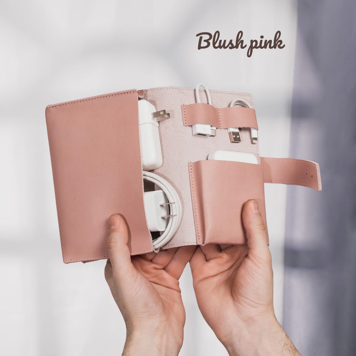 Travel cable Organizer Birth Flower cord organizer personalized Leather tech organizer Tech Accessories Digital Accessory Bag Cases