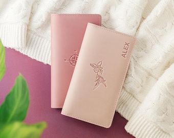 Custom Leather Checkbook Cover | Personalized Embossed Organizer