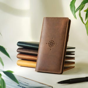 Personalized Checkbook Cover - Custom Leather Checkbook organizer for men Embossed with monogram | Thoughtful Gift for him, Gift for DAD