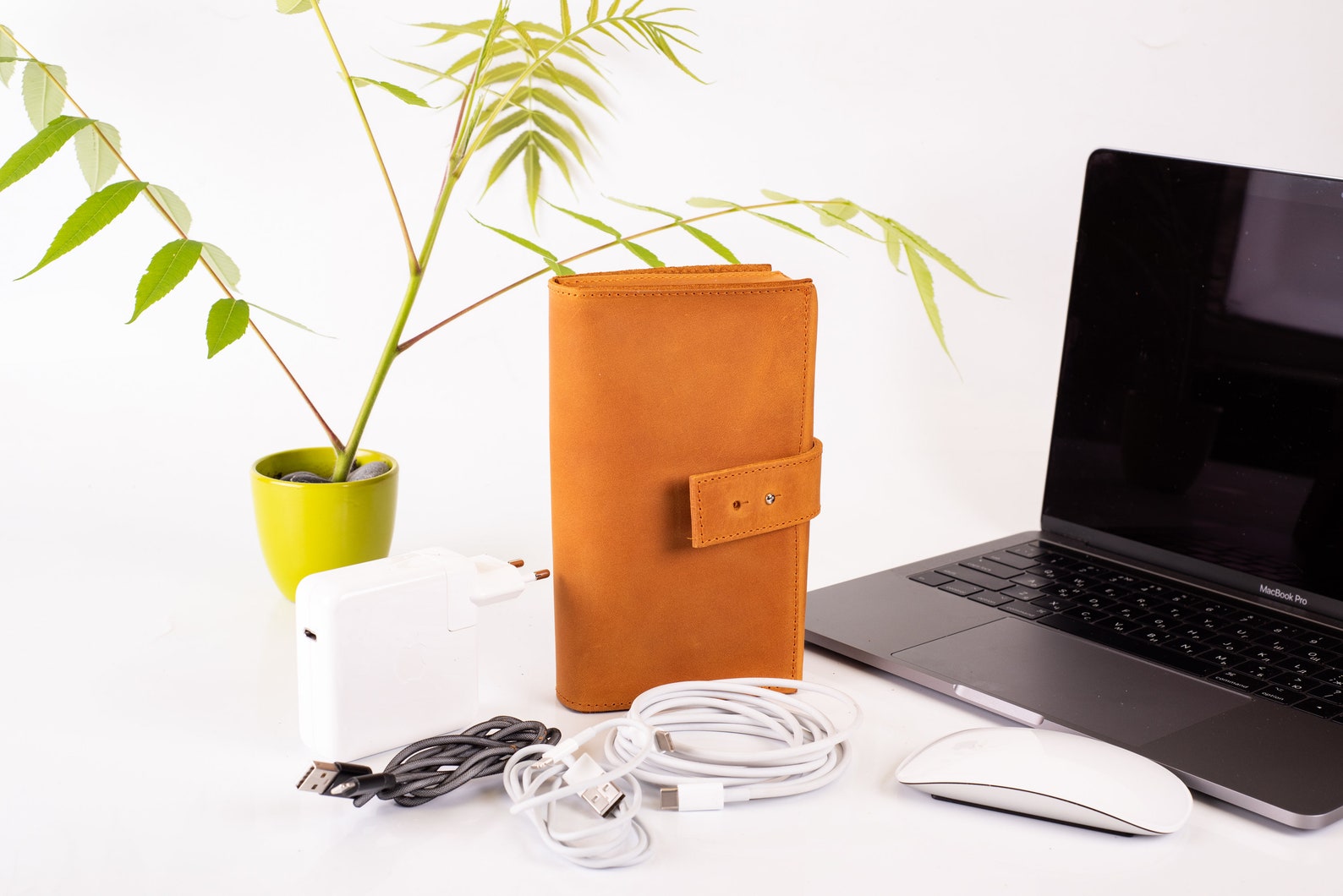 Laptop charger pouch charger case Personalized leather Etsy