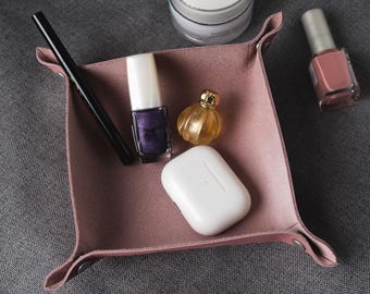 Personalized Leather Valet Tray, Custom Anniversary Gift