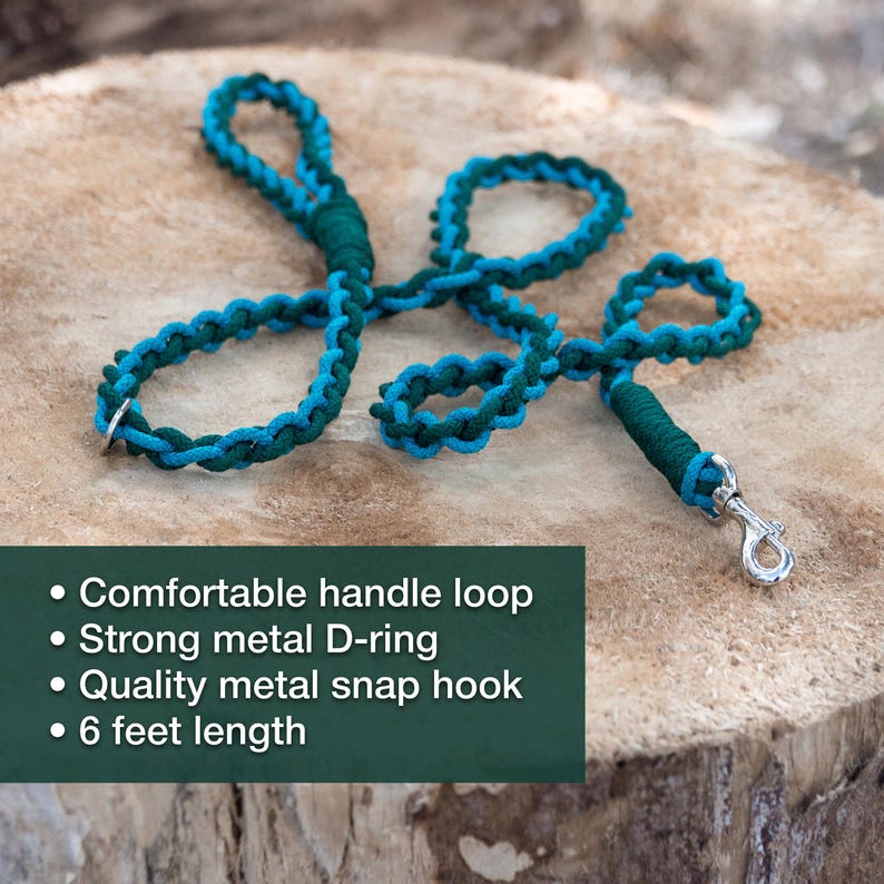 Custom Rope Dog Leash, 6 Ft Strong Lead, Handmade Dog Leash With Strong