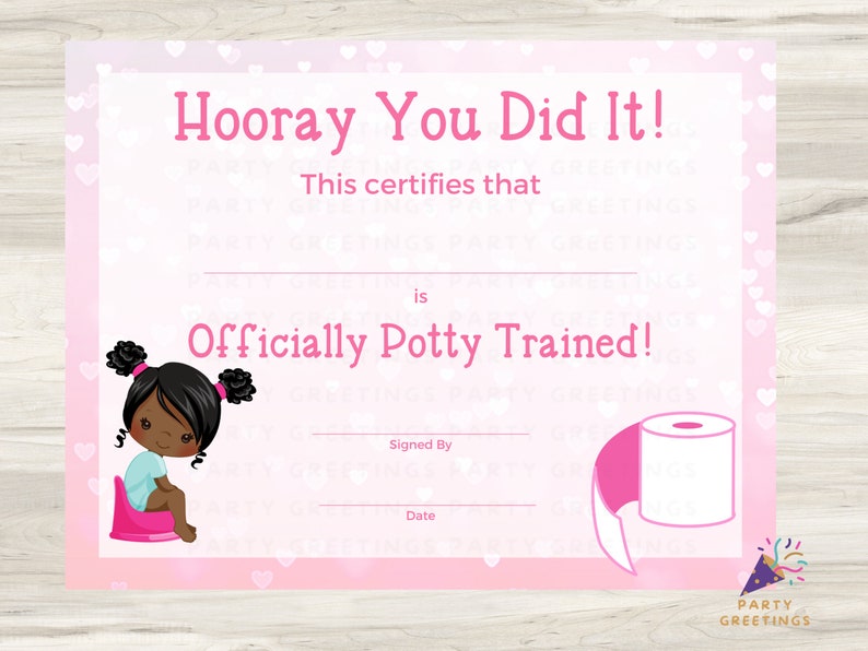 Editable Potty Training Certificate Diploma Keepsake - Etsy