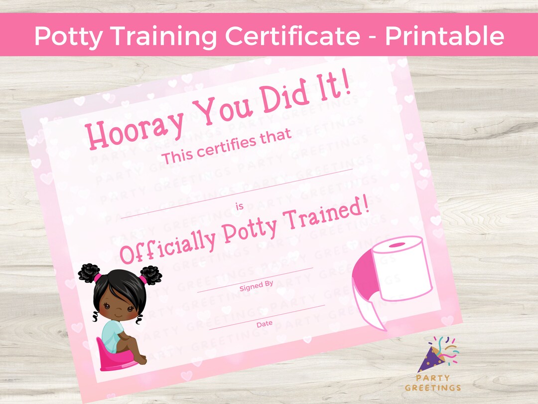 Editable Potty Training Certificate Diploma Keepsake - Etsy