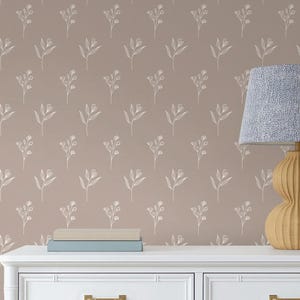 Floral victorian vintage wallpaper Peel and Stick, Shabby cottage floral wallpaper Beige Victorian wildflower wallpaper for kitchen
