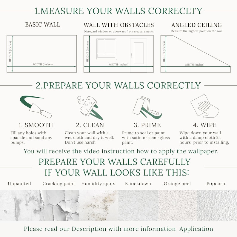 a poster with instructions on how to use wallpaper