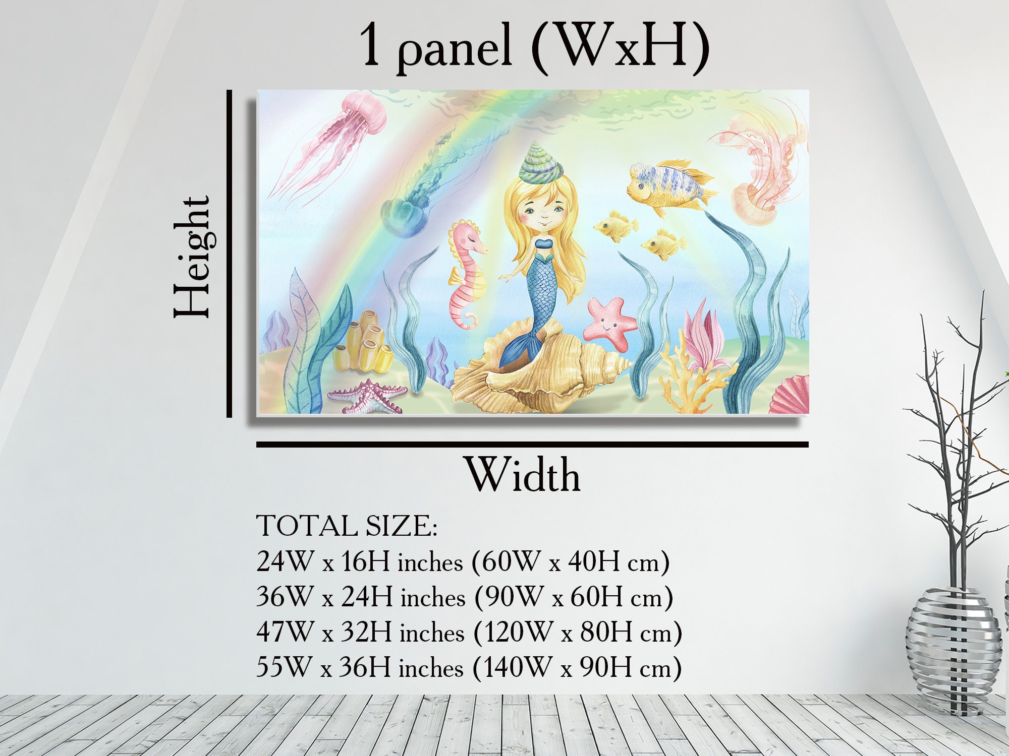 The Little Mermaid Underwater Watercolor Canvas Wall Décor – Live Action  Film