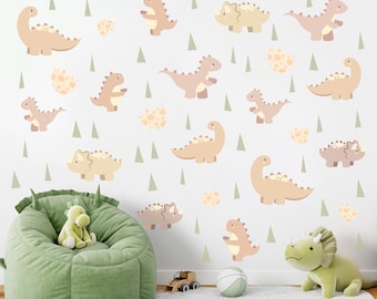 Dinosaur Nursery Wall Decals, Baby Boy Room Dino Decals, Dinosaur Nursery Decor Wall Stickers, Kids Room Decor Dinosaur Wall Art