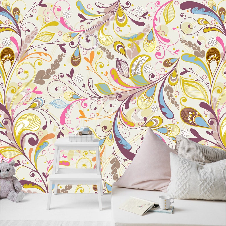 Colorful Wallpaper. Beautiful Mural Peel and Stick. Modern - Etsy