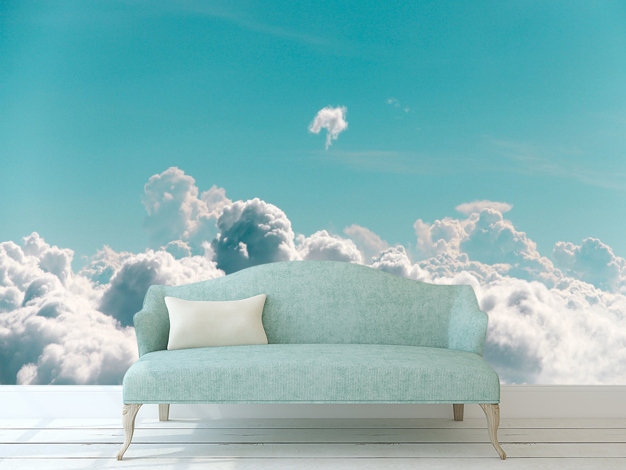 Blue Sky Wall Decor. Sky and Clouds Wall Mural Self-Adhesive. | Etsy