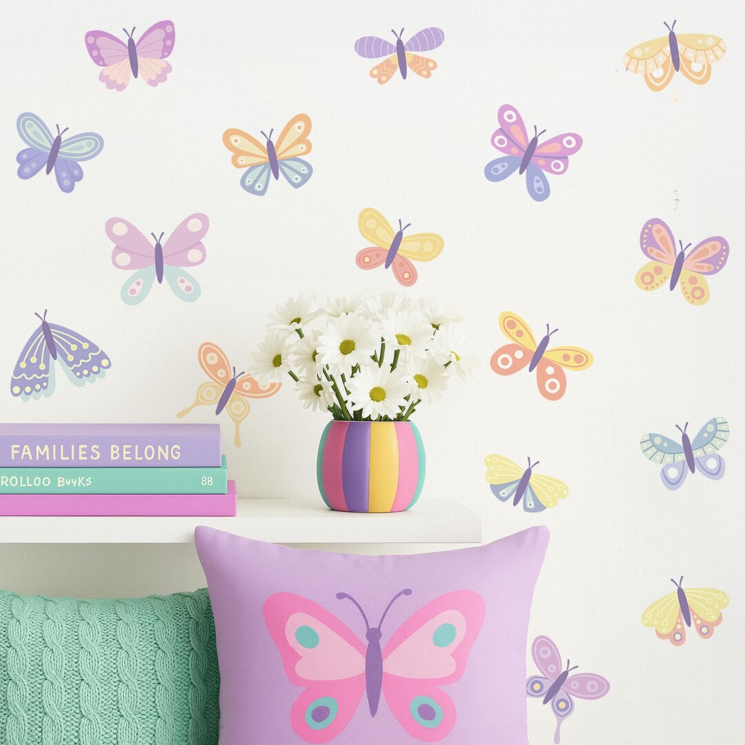 Butterfly Wall Decals, Girl Nursery Wall Decals Removable, Baby Girl ...