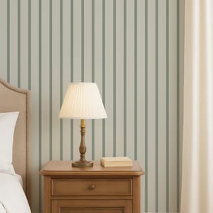 Sage Green Striped Wallpaper