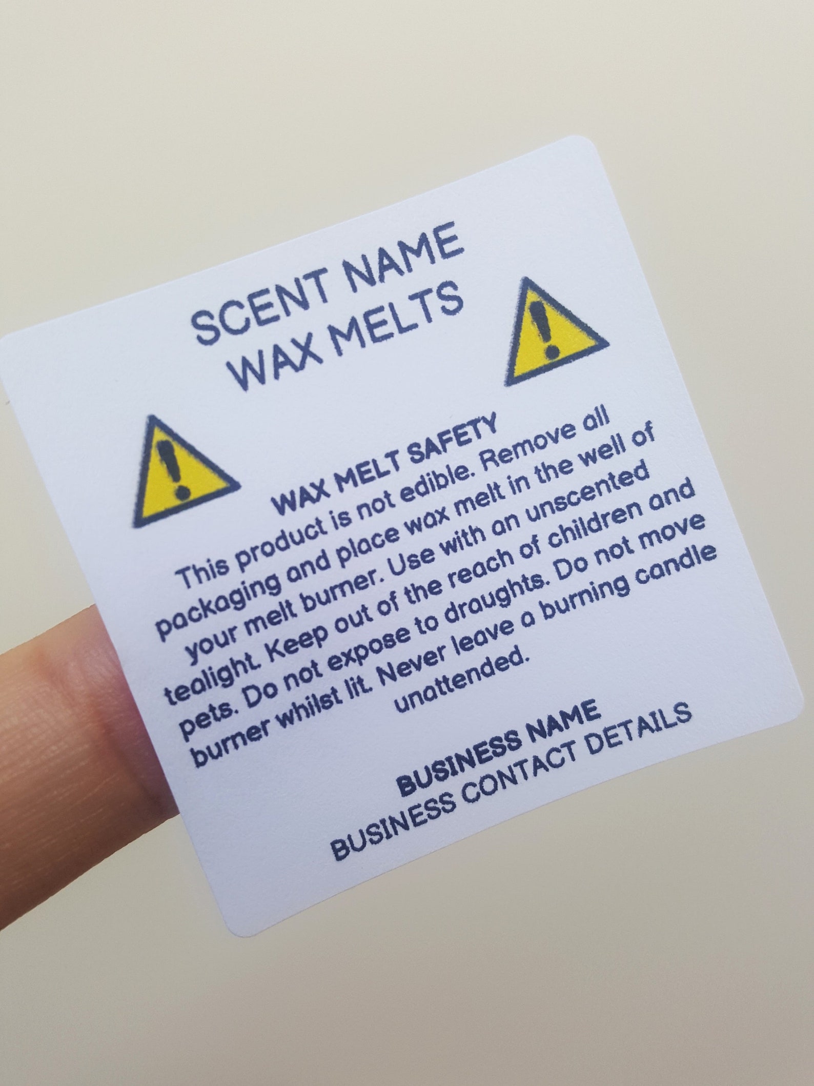 12 Wax Melt Safety Labels Safety Stickers Wax Melt Safety Etsy