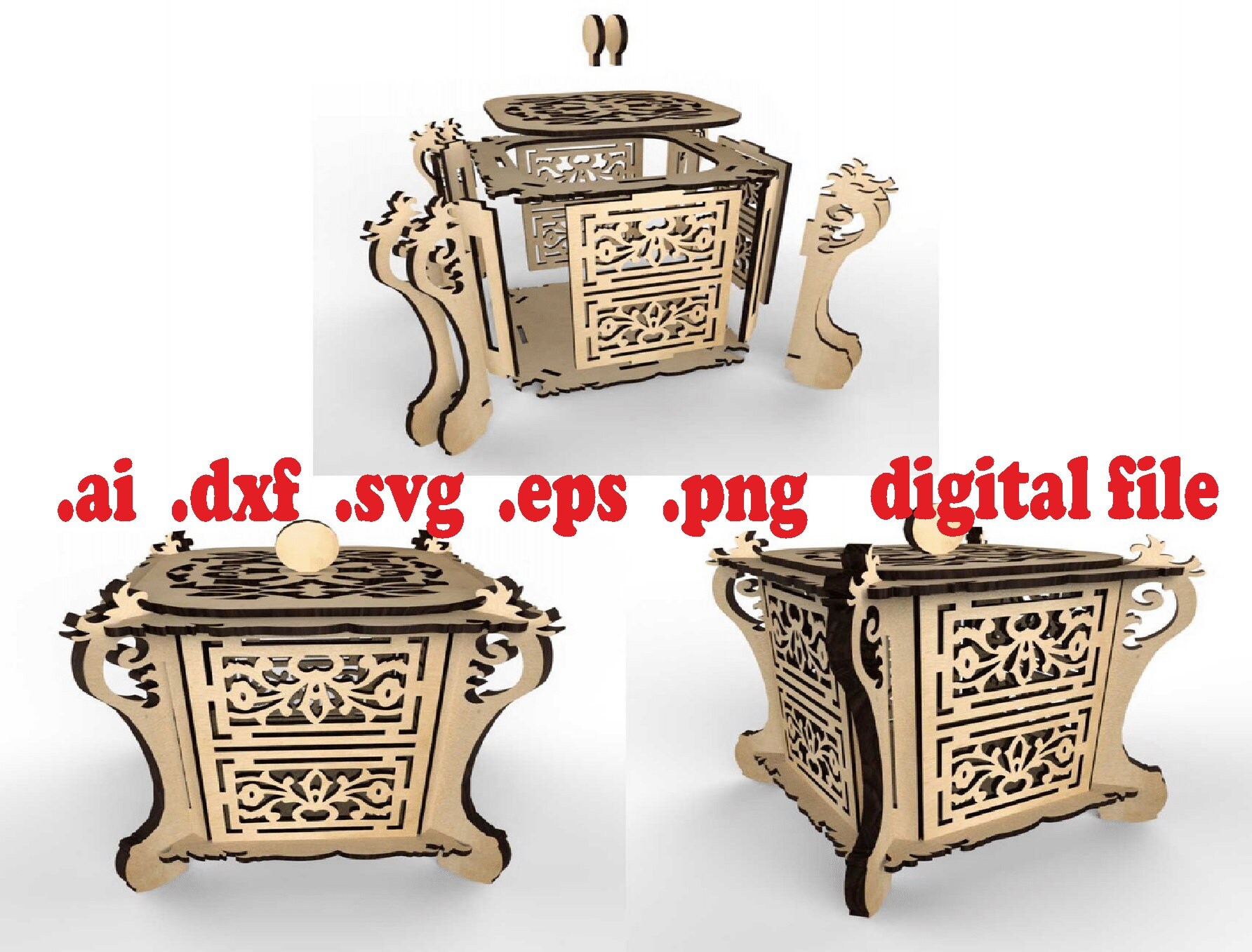 Download Decorative box svg Jewelry box svg Laser cut files vector ...