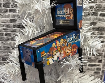Christmas Ornament, The Tree Rat Symposium Pinball Machine, Mini Pinball, Unique Stocking Stuffer